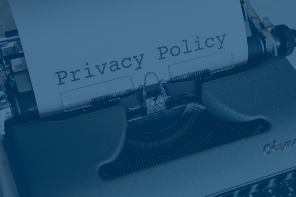 Typewrite with "privacy policy" written on the page