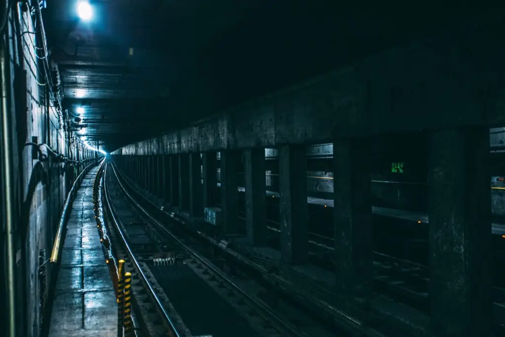 Underground tunnel with some lights